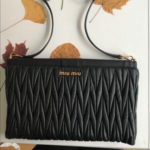 Miu Miu Ruched Leather Crossbody Bag